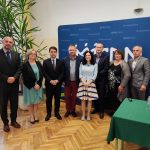 Na zdjęciu od lewej: Miłosz Drożdż, Alicja Kolbusz, dr Łukasz Cieślik, dr Jarosław A. Handzel, Magdalena Bubula, dr Marek Reichel, Renata Stępień, Zygmunt Fryczek