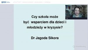 Prelegentka Jagoda Sikora