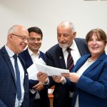 Dariusz Styrna dyrektor Departamentu Edukacji UMWM, dr Łukasz Cieślik dyrektor Małopolskiego Centrum Doskonalenia Nauczycieli, prof. Jan Tadeusz Duda przewodniczący Sejmiku Województwa Małopolskiego, Anna Mikosz radna województwa