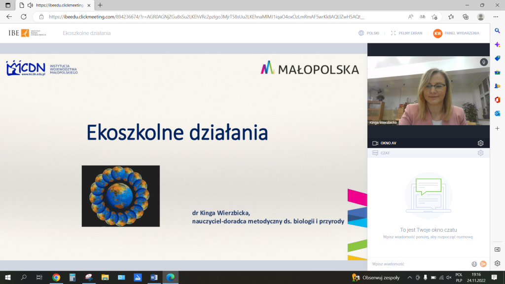 dr Kinga Wierzbicka, Webinarium Czwartkowe EBIŚ