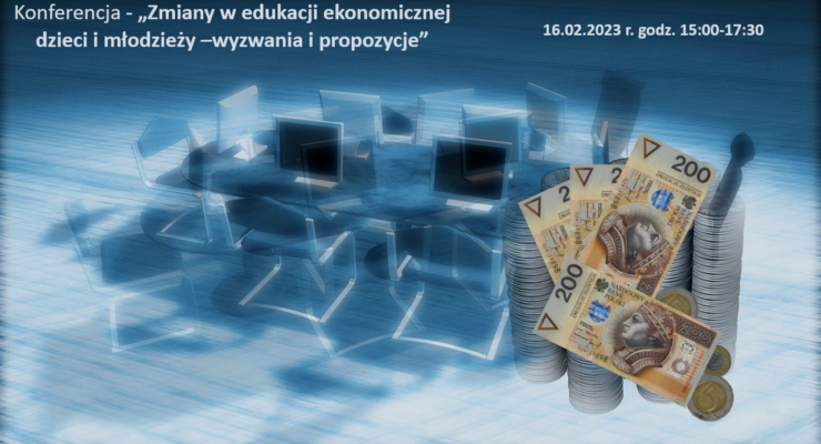 Stół konferencyjny, krzesła, monitory, pieniądze