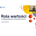 zrzut ekranu z transmisji konferencji na platformie Clickmeeting – wystąpienie dr Joanny Rzońcy, doradczyni MCDN ds.technologii informacyjno-komunikacyjnych oraz plastyki