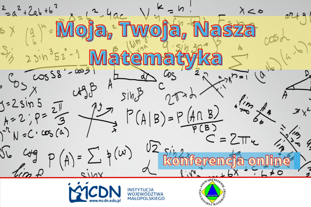 grafika zapraszająca na matematyczną konferencję online