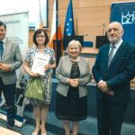 R. Kosowski, H. Cimer. J.T. Duda i opiekun laureata konkursu