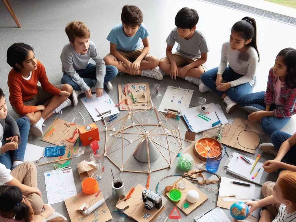 dzieci siedzące w koło