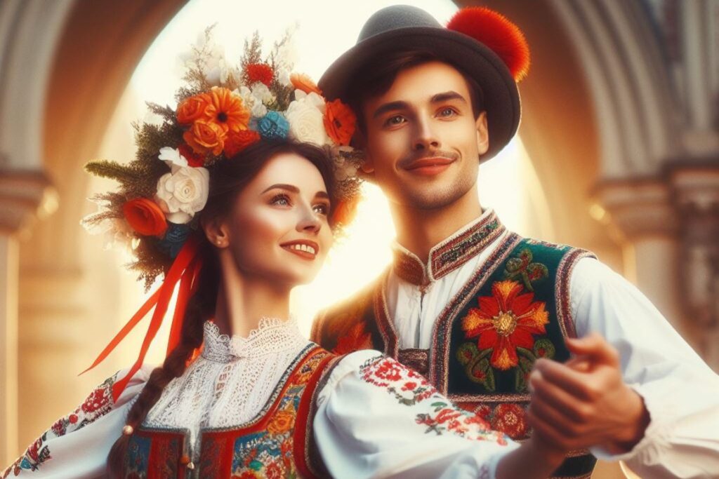 Para w tańcu folklorystycznym