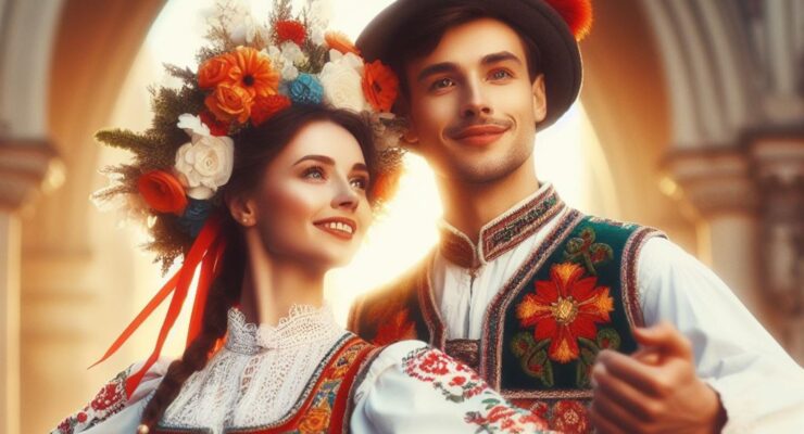 Para w tańcu folklorystycznym