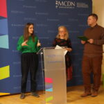 Prowadzący konferencję: od lewej: dr Ewa Krzaklewska UJ, dr Małgorzata Jaśko, nauczyciel konsultant MCDN, Wojciech Papaj, wicedyrektor ds. Ośrodka w Nowym Sączu