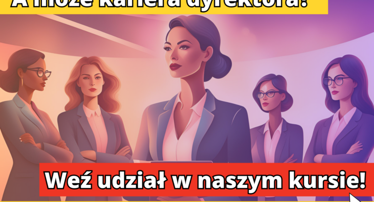 grafika promująca kurs kwalifikacyjny z zakresu zarządzania oświatą