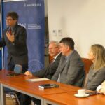 Mariusz Stinia, nauczyciel konsultant MCDN, prof. Czesław Noworol, Mariusz Gdowski, kierownik Wydziału Projektów Edukacyjnych, Anna Samborska-Milewska, wicedyrektor MCDN