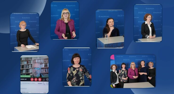 Joanna Przybyłowska, dr Małgorzata Dutka-Mucha, wicedyrektor MCDN ds. Ośrodka w Krakowie Prof. Maciej Błaszak z Uniwersytetu Adama Mickiewicza w Poznaniu, Marta Szałach Prelegentka Katarzyna Cieciura, dr Magdalena Żyła, Katarzyna Cieciura, Joanna Przybyłowska, dr Małgorzata Dutka-Mucha, dr Magdalena Żyła, Marta Szałach