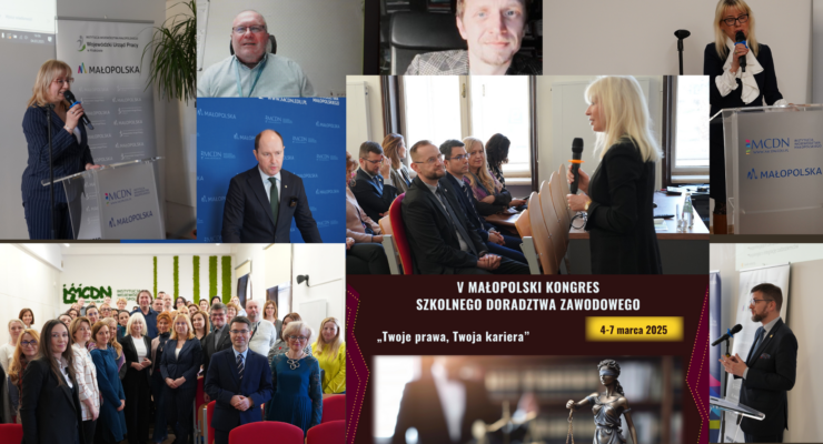 Tegoroczny Kongres, organizowany we współpracy z Wojewódzkim Urzędem Pracy w Krakowie, skupił się na prawnych aspektach doradztwa zawodowego. Podkreślano znaczenie edukacji prawnej, świadomości praw i obowiązków obywatelskich oraz zagrożeń wynikających z ich nieznajomości. Wydarzenie zgromadziło doradców zawodowych, pedagogów, psychologów, wychowawców, a także przedstawicieli zawodów prawniczych. Wysoki poziom merytoryczny zapewnili znakomici prelegenci, wśród których znaleźli się: • Sędzia Anna Maria Wesołowska, • przedstawiciele Okręgowej Rady Adwokackiej w Krakowie, Krakowskiej Izby Notarialnej i Krajowej Szkoły Sądownictwa i Prokuratury, • eksperci Wojewódzkiego Urzędu Pracy w Krakowie, • nauczyciele konsultanci i doradcy metodyczni z MCDN OK. Sesje tematyczne odbywały się w formie stacjonarnej, hybrydowej i online, zapewniając elastyczny dostęp do treści. Omawiano m.in.: • kompetencje prawne w edukacji formalnej, • zawody prawnicze na współczesnym rynku pracy, • wyzwania edukacyjno-zawodowe w pracy z młodzieżą i dorosłymi. Podczas Kongresu realizowano kluczowe cele, takie jak: • Aktualizacja wiedzy o rynku pracy – uczestnicy poznali specyfikę zawodów prawniczych oraz ścieżki kształcenia adwokatów, prokuratorów, radców prawnych i referendarzy sądowych. • Propagowanie idei uczenia się przez całe życie – eksperci podkreślali konieczność nieustannego rozwoju kompetencji zawodowych. • Wsparcie doradców zawodowych, pedagogów i psychologów – wydarzenie dostarczyło narzędzi i wskazówek przydatnych w pracy z uczniami, zgodnie z obowiązującymi regulacjami. • Popularyzacja dobrych praktyk – prelegenci przedstawili sprawdzone rozwiązania, które mogą zostać wdrożone w placówkach edukacyjnych. Dziękujemy wszystkim prelegentom za zaangażowanie i cenny wkład w rozwój szkolnego doradztwa zawodowego! Dziękujemy również uczestnikom za obecność i liczne informacje zwrotne. Do zobaczenia za rok!