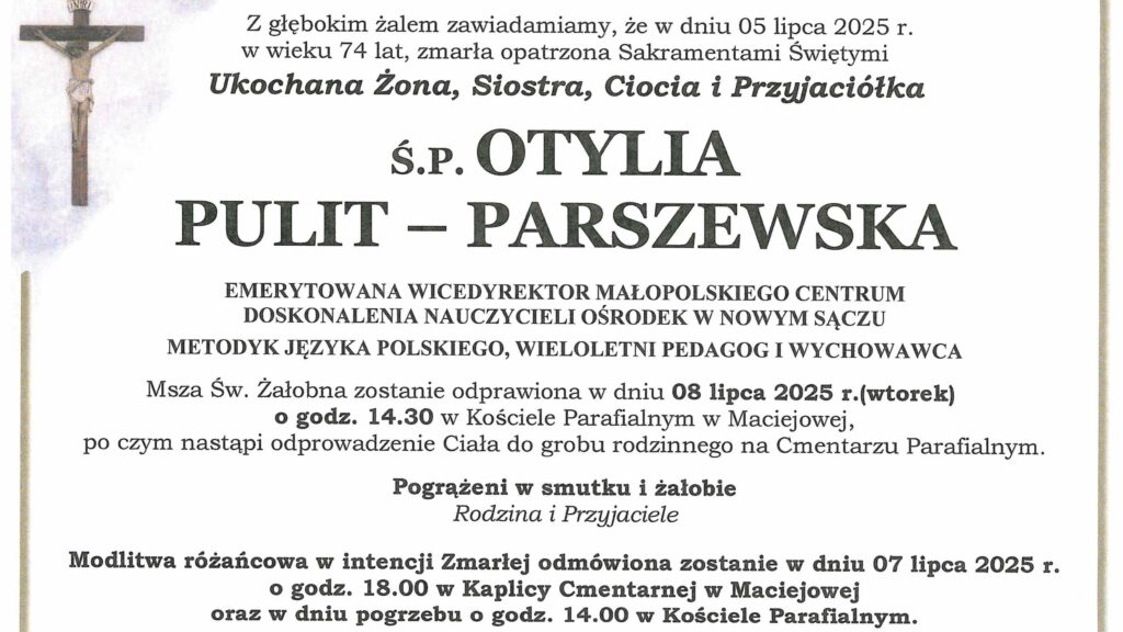 nekrolog O.Pulit-Parszewska