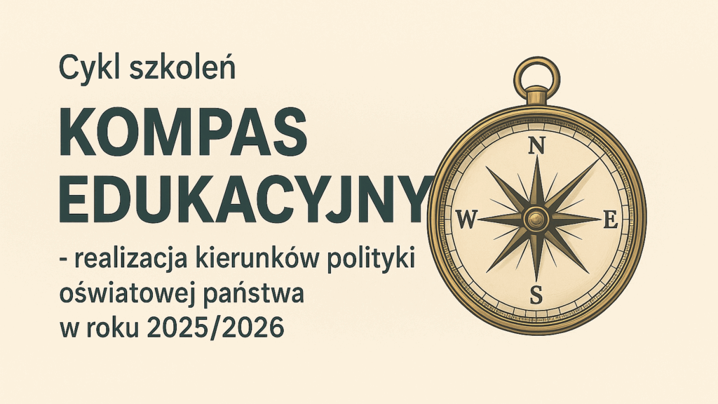 kompas edukacyjny plakat kompas i tekst