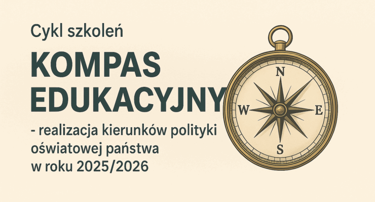 kompas edukacyjny plakat kompas i tekst