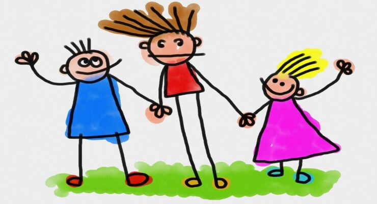 dzieci trzymające się za ręce